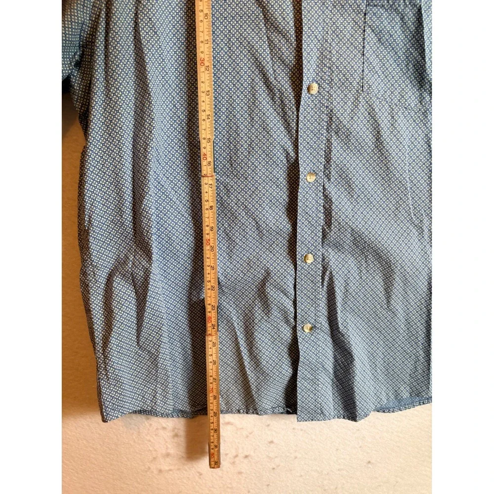 Banana Republic Mens XL Blue Geometric Print Slim Fit Short Sleeve Shirt